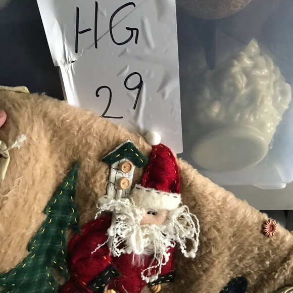 Vintage Handmade Christmas Advent Calendar Wall Hanging 21"x18" With Santa Desig - Picture 6 of 6